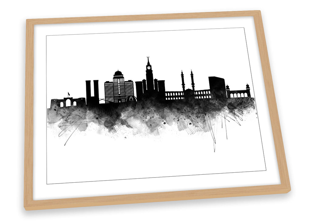 Makkah Abstract City Skyline Black Framed