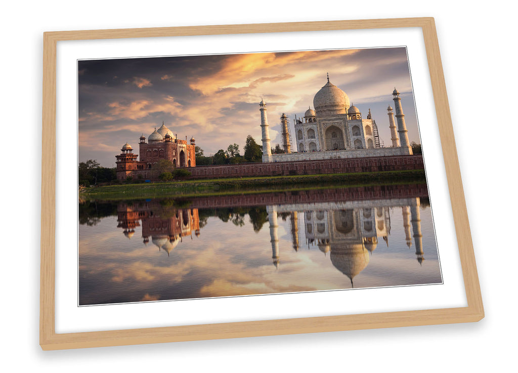 Taj Mahal India Sunset Framed