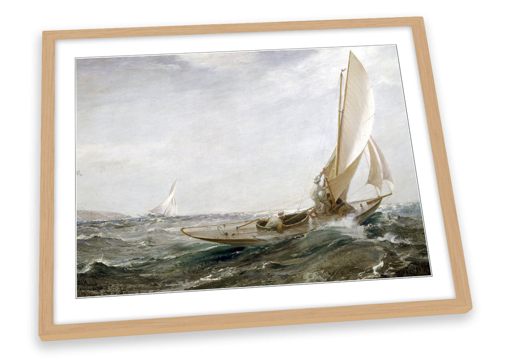 Charles Napier Hemy Through Sea and Air Framed