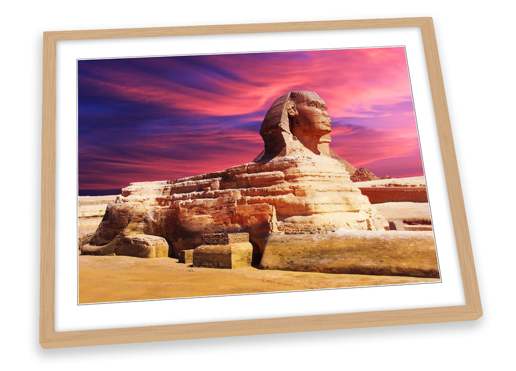 Sphinx Pyramid Egypt Sunset Framed