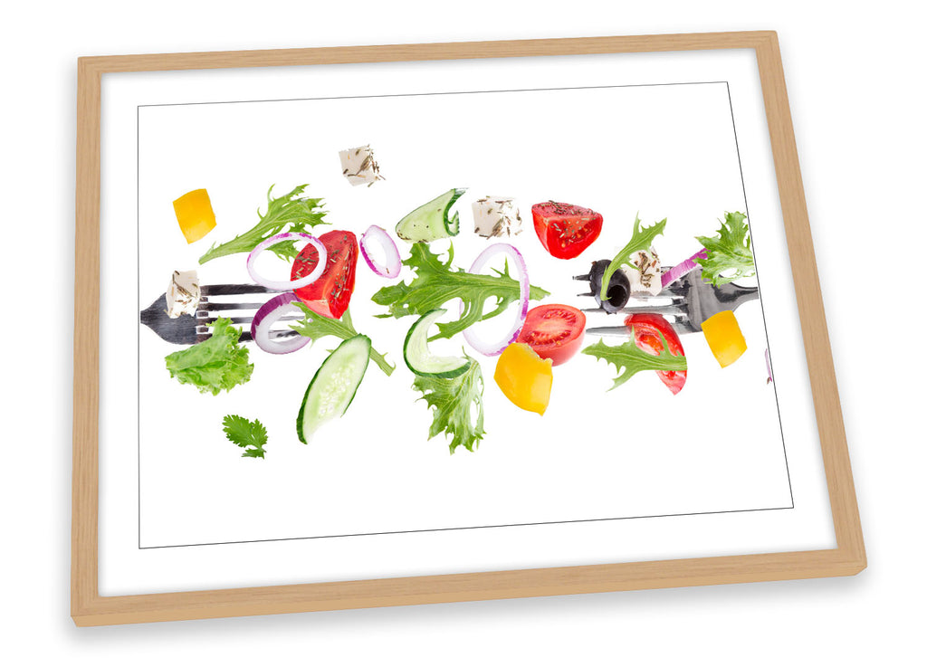 Fresh Salad Vegetables Kitchen White Framed