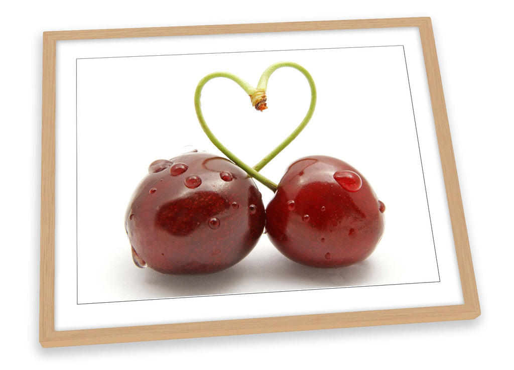 Love Heart Cherries Kitchen Framed