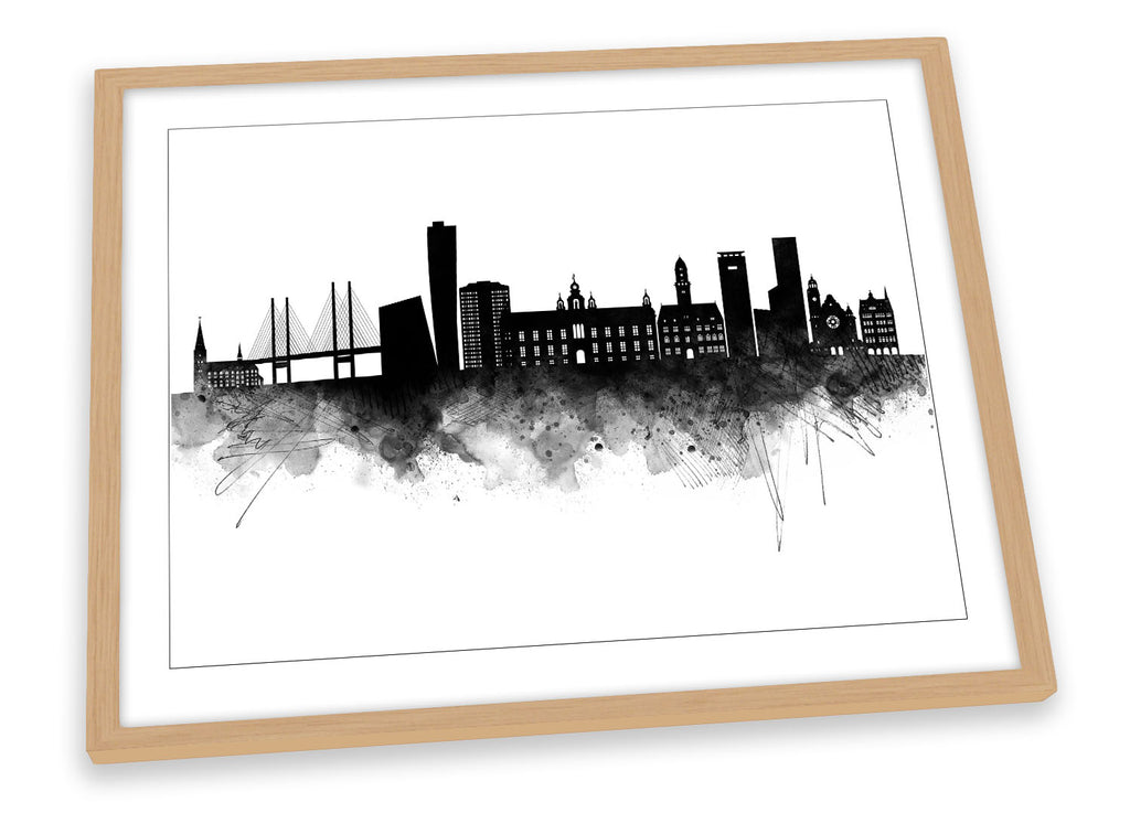Malmo Abstract City Skyline Black Framed