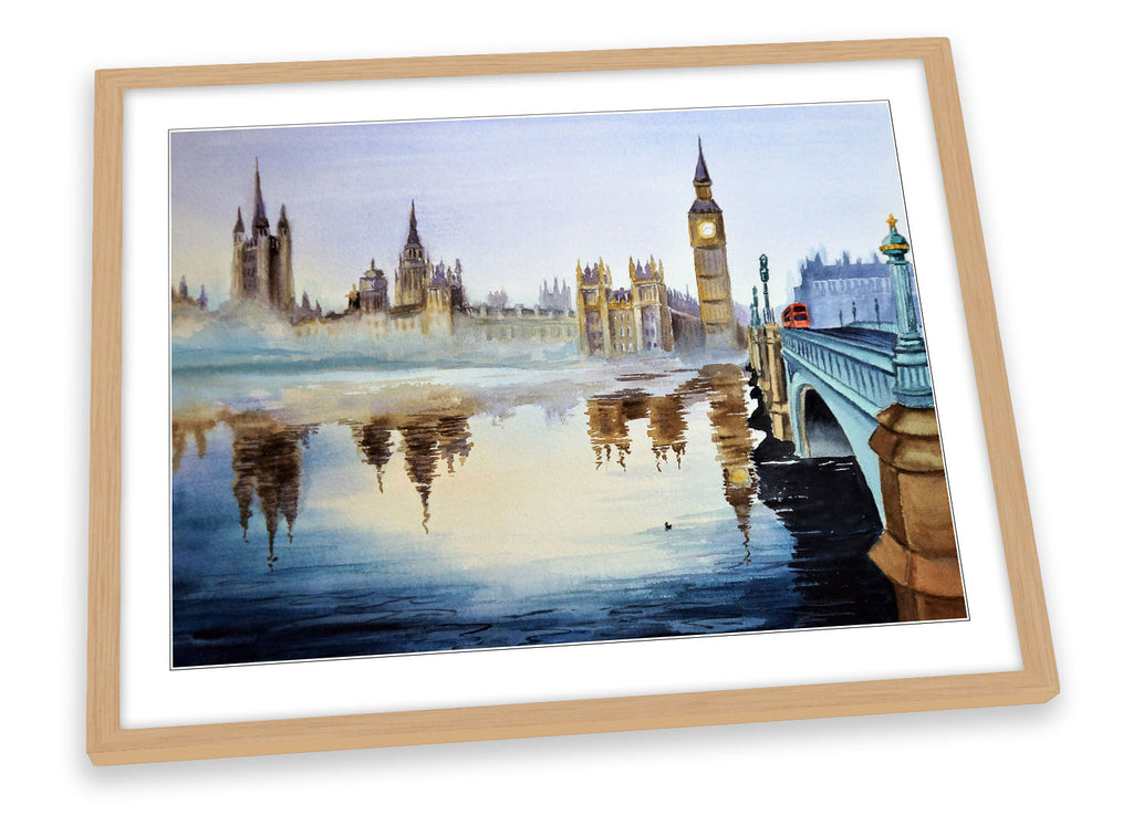 Big Ben London Watercolour Repro Framed