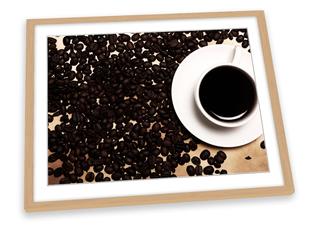 Black Coffee Kitchen Beans Framed