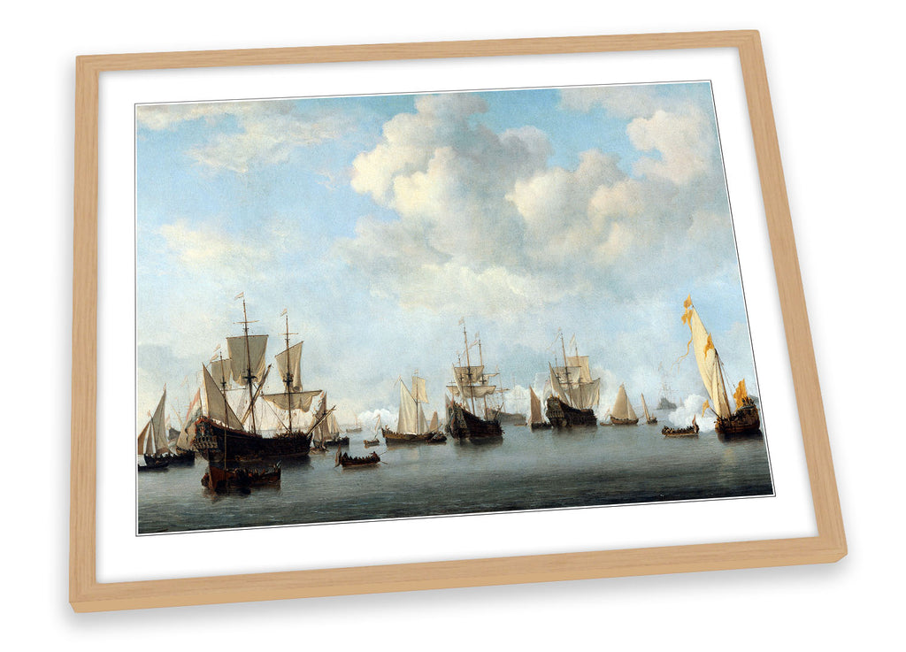 Willem van de Velde Dutch Fleet Framed
