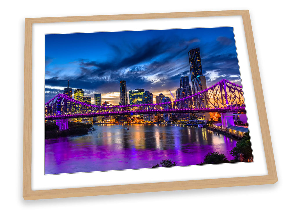 Brisbane Skyline City Australia Framed