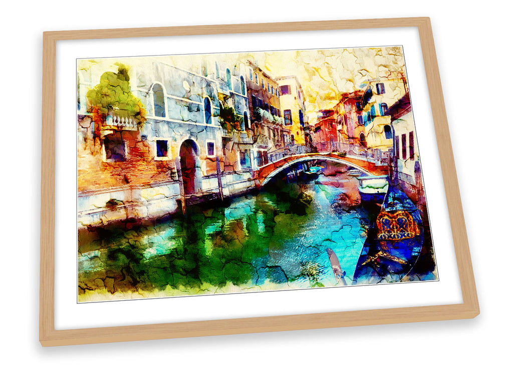 Venice Italy City Canal Multi-Coloured Framed