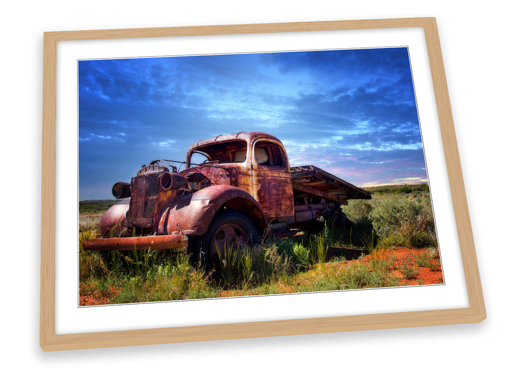 Old Rusty Truck Abandoned Framed