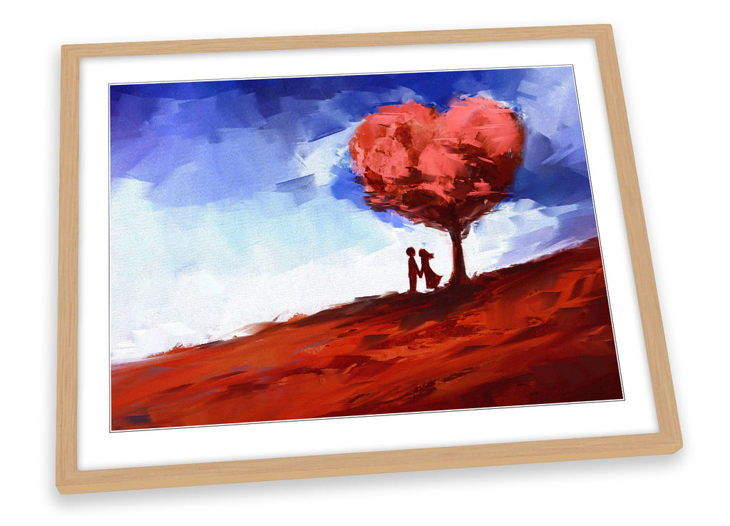 Red Love Heart Tree Framed