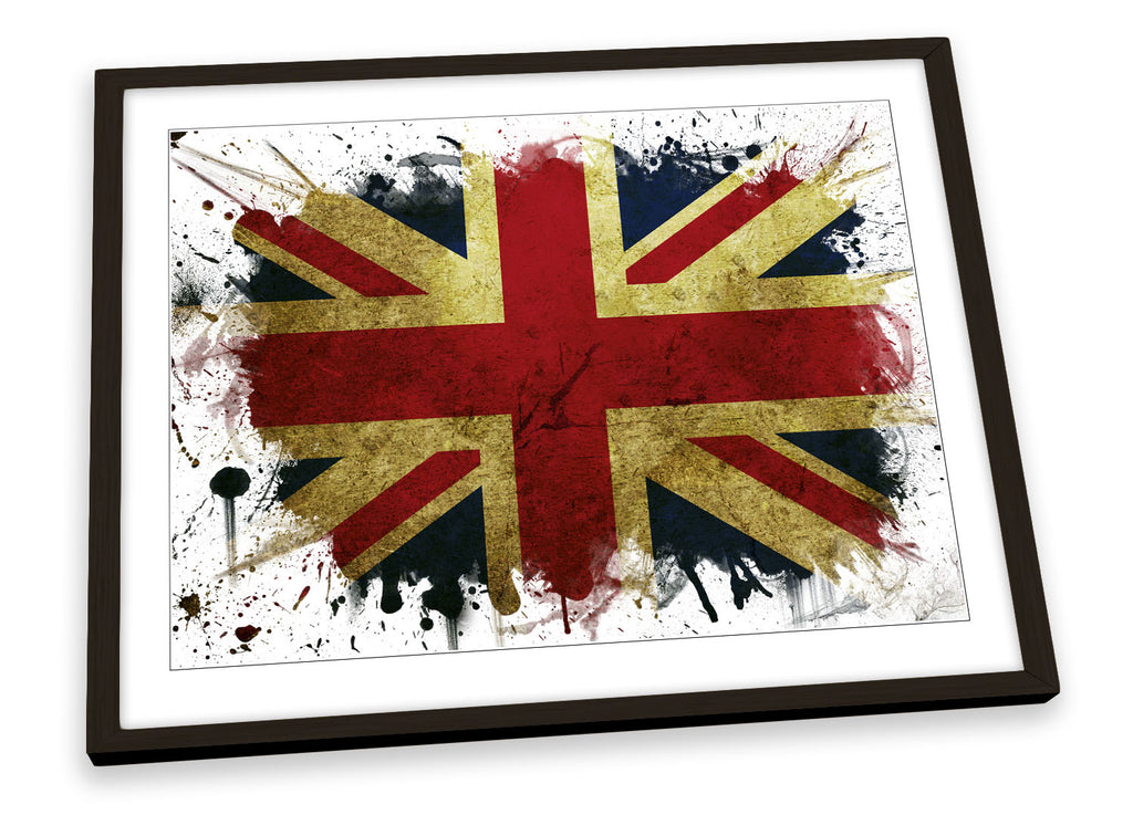Union Jack Flag Grunge British Framed