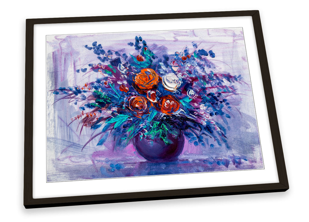 Bouquet of Roses Purple Framed