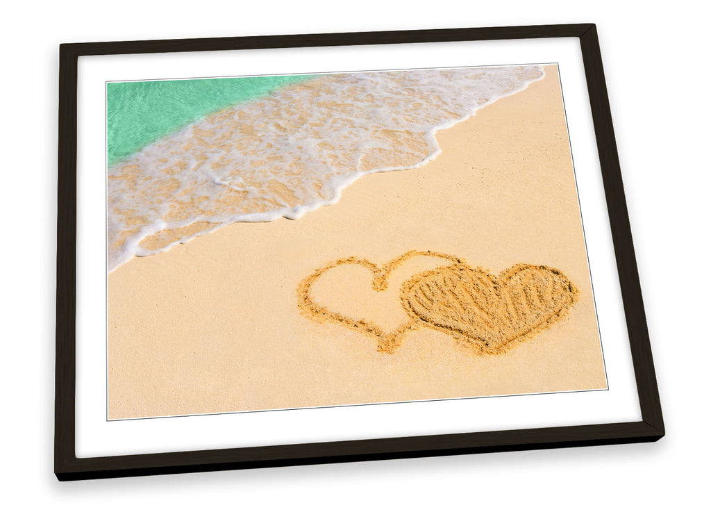 Love Hearts Beach Framed