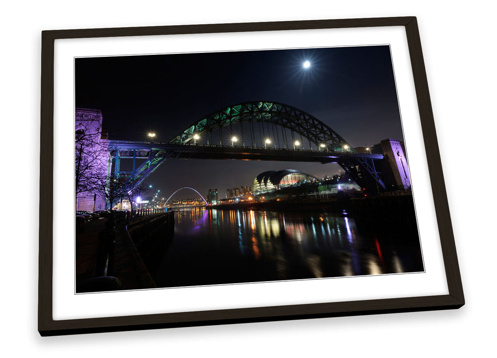 Tyne Bridge Newcastle Night Framed