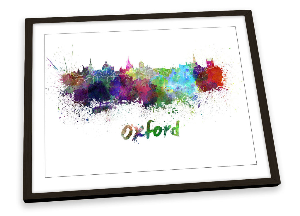 Oxford Watercolour Skyline Framed