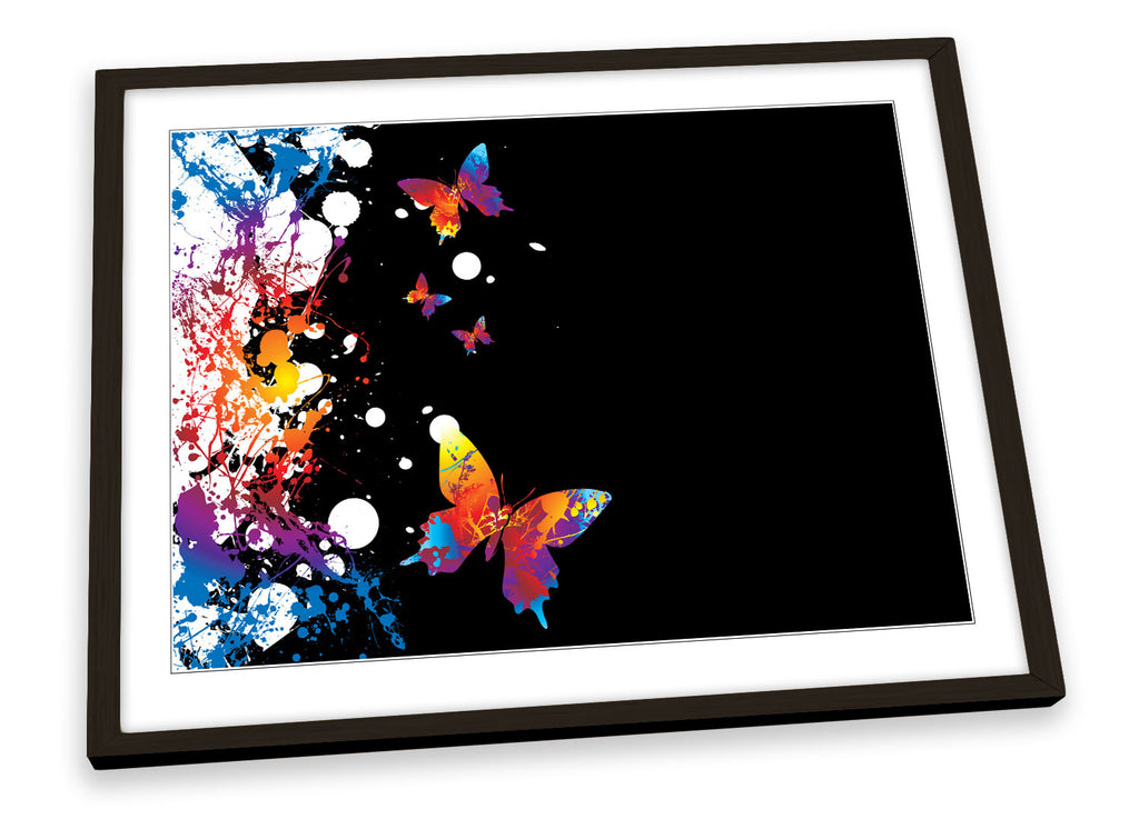 Floral Butterfly Abstract Framed