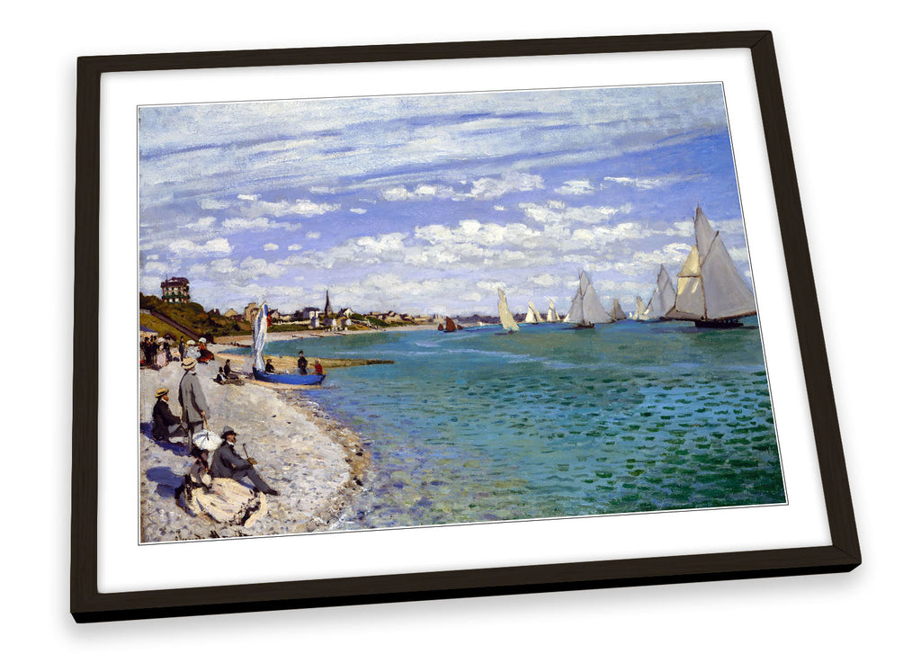 Claude Monet Regatta at Sainte Adresse Framed