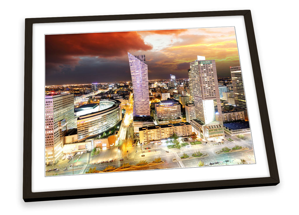 Warsaw Poland Skyline Framed