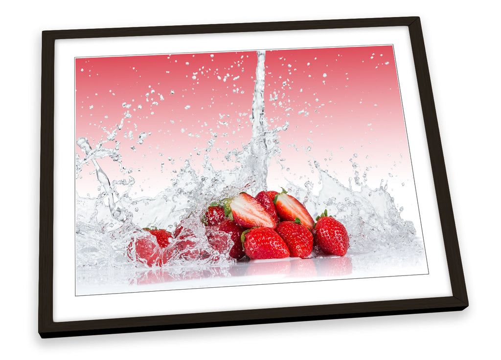 Red Strawberry Fruit Kitchen Framed