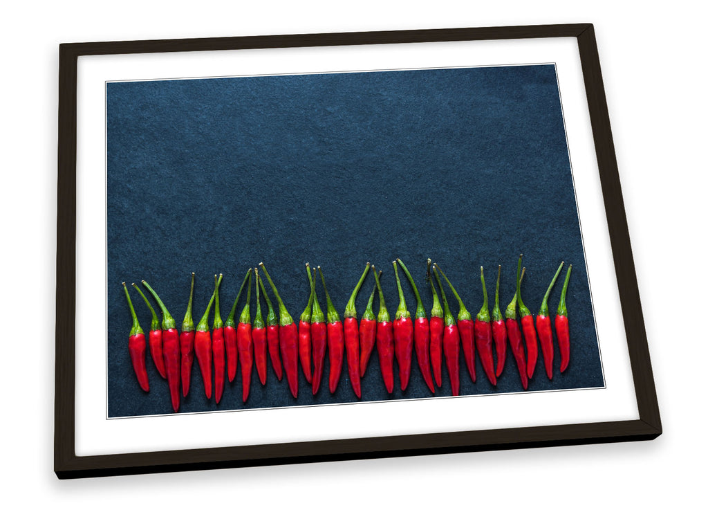 Red Chilli Kitchen Lineup Framed