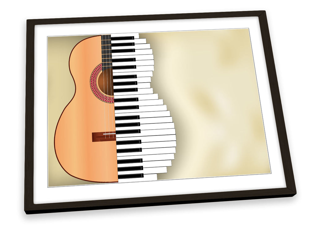Guitar Piano Keys Music Framed
