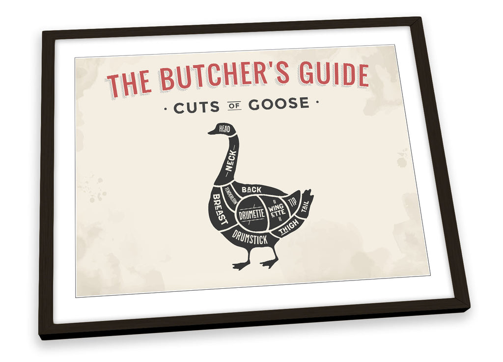 Butcher Cuts Goose Kitchen Framed