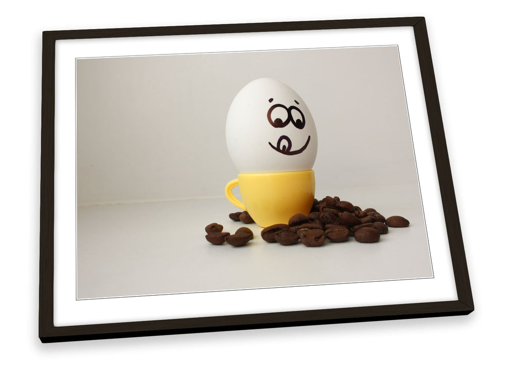 Funny Egg Cup Face Kitchen Framed