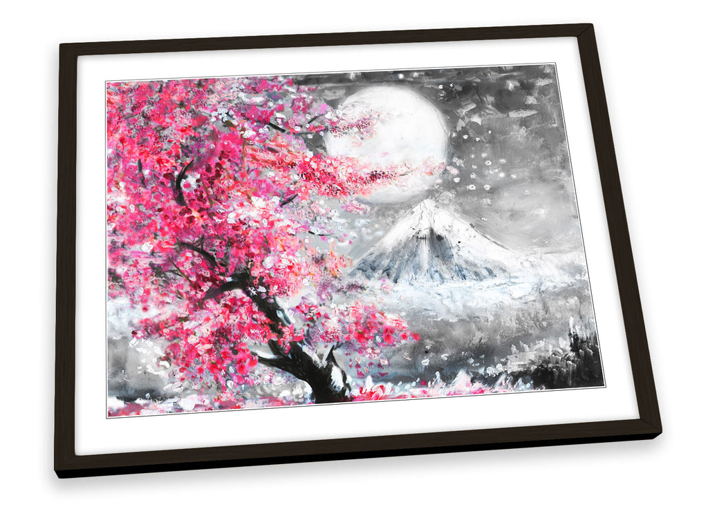 Japan Pink Blossom Landscape Framed