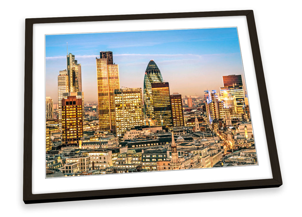 City of London Skyline Financial District Framed