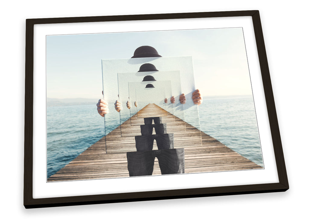Surrealism Jetty Top Hat Multi-Coloured Framed