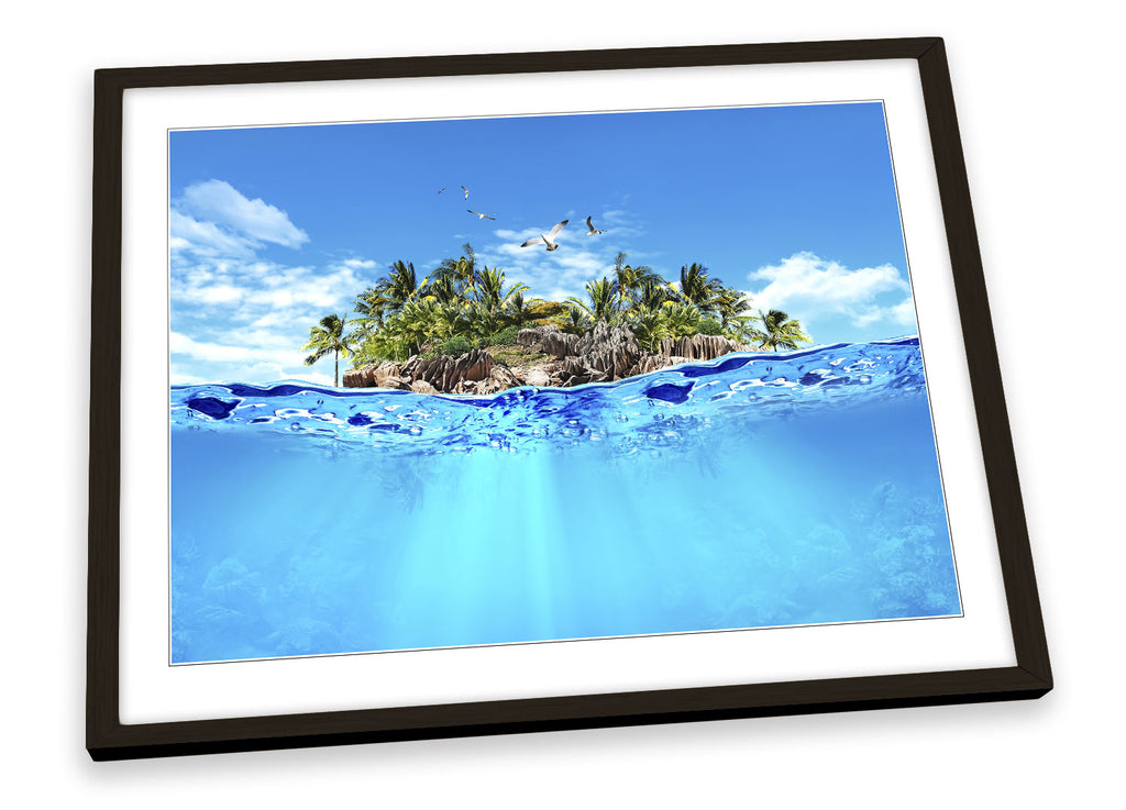 Paradise Desert Island Seascape Framed
