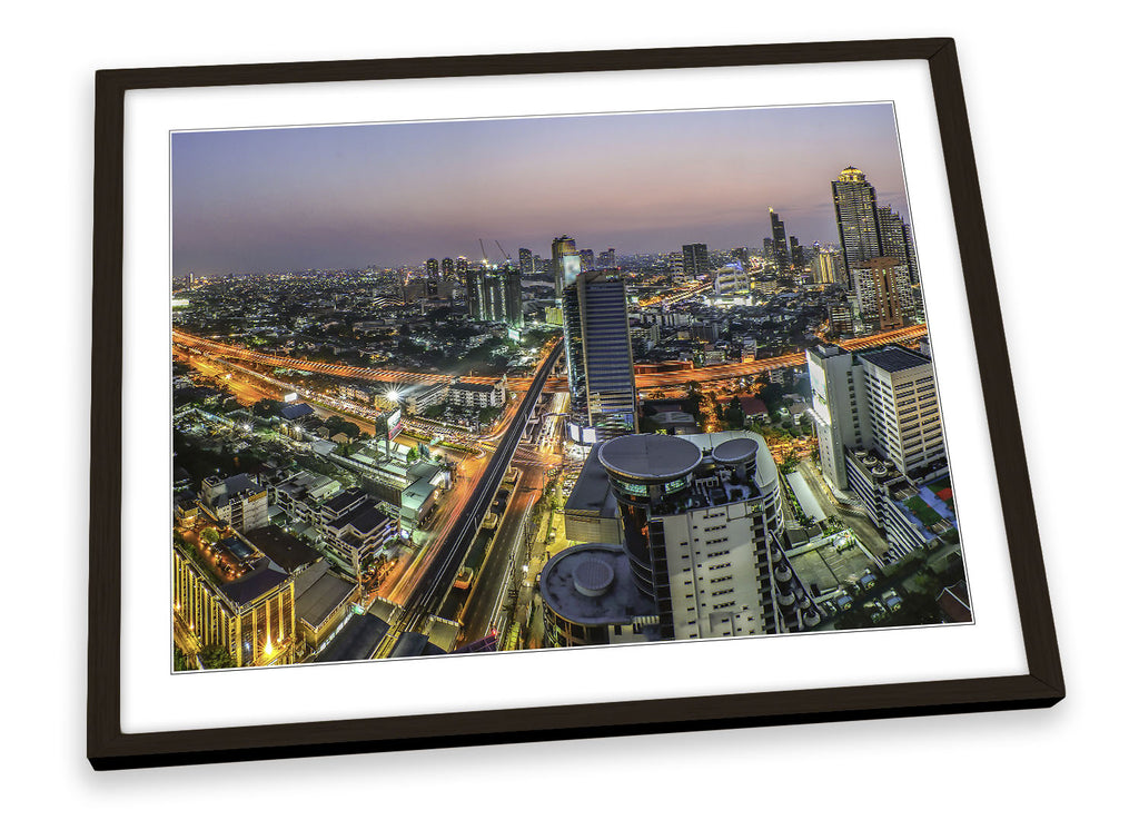 Thailand Bangkok Skyline City Framed