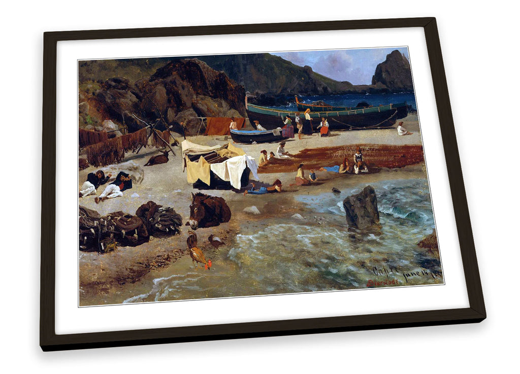 Albert Bierstadt Fishing Boats At Capri Framed