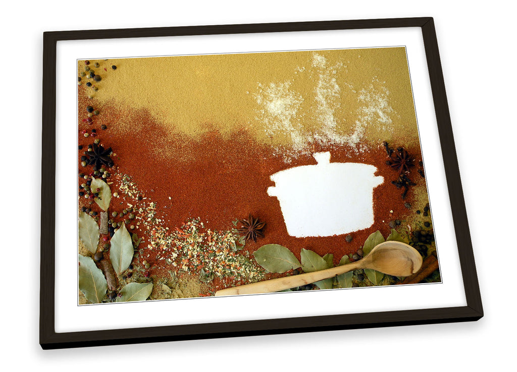 Cooking Spices Kitchen Silhouette Framed