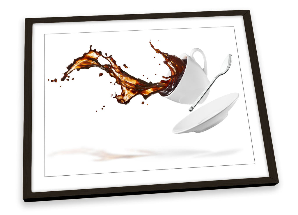 White Coffee Cup cafe Framed