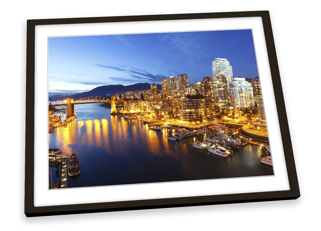 Vancouver Canada Skyline City Framed