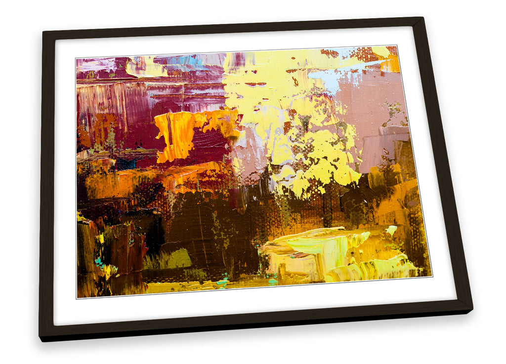 Abstract Paint Pallet Yellow Framed