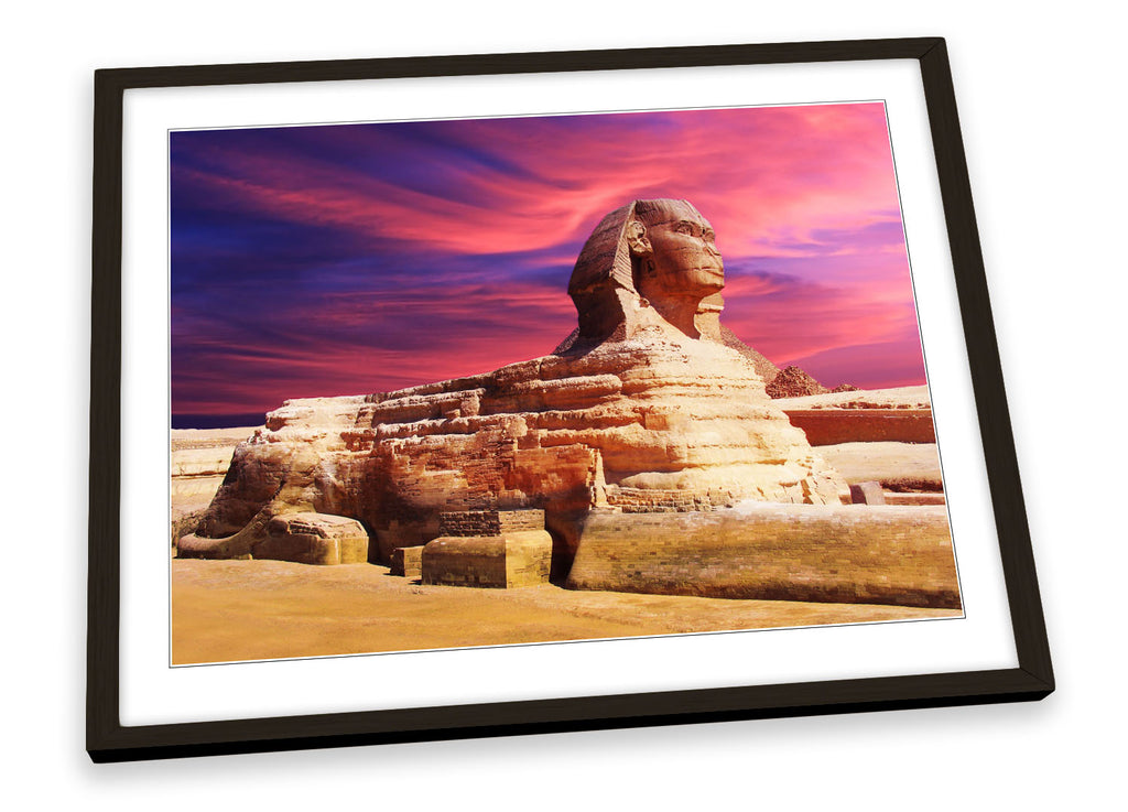 Sphinx Pyramid Egypt Sunset Framed