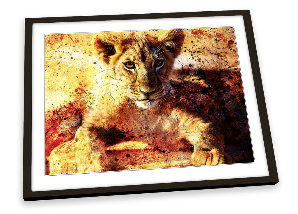 Lion Cub Wildlife Framed