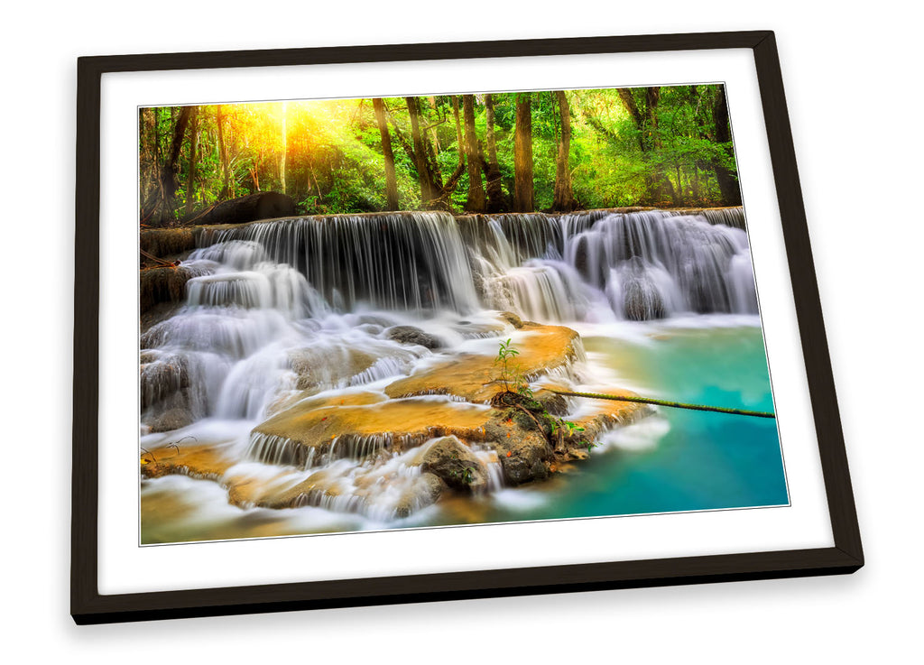Paradise Waterfall Forest Framed