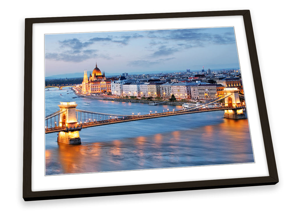Budapest Hungary City Skyline Framed