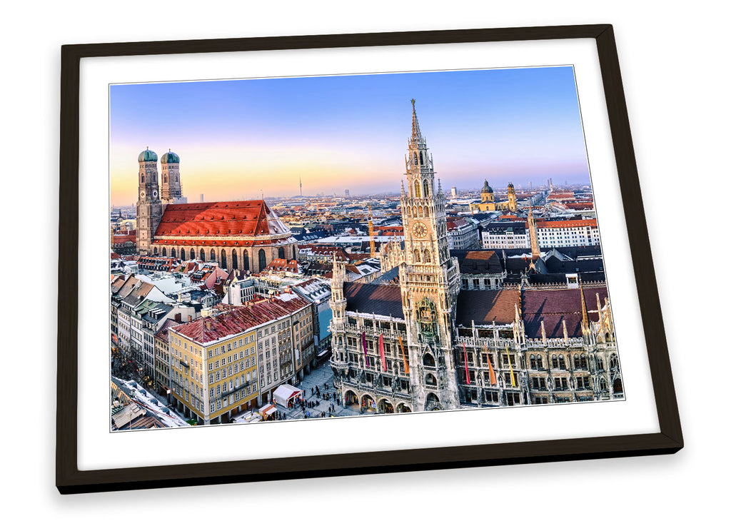 Munich City Skyline Germany Framed