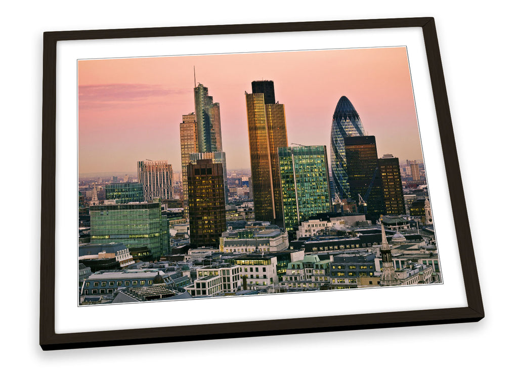 City of London Dusk Sunset Framed