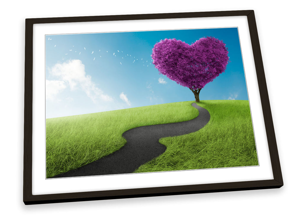 Lavender Love Heart Tree Framed