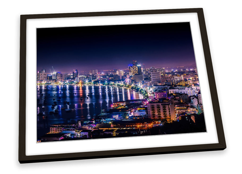 Pattaya Thailand Skyline City Framed