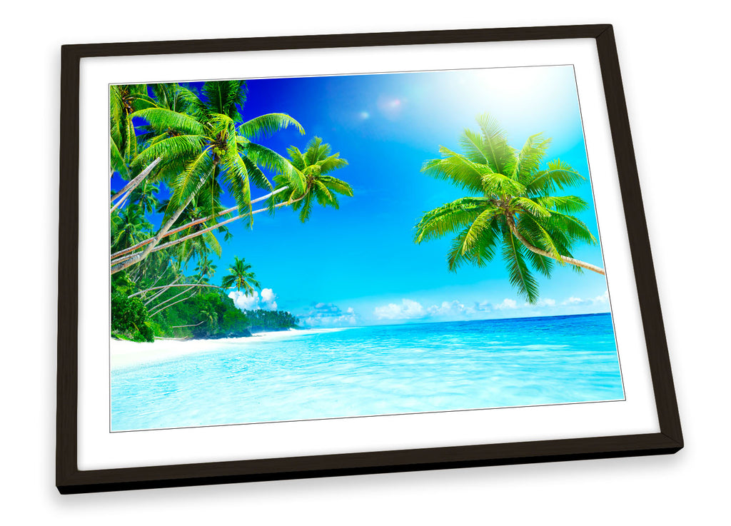 Palm Trees Beach Framed