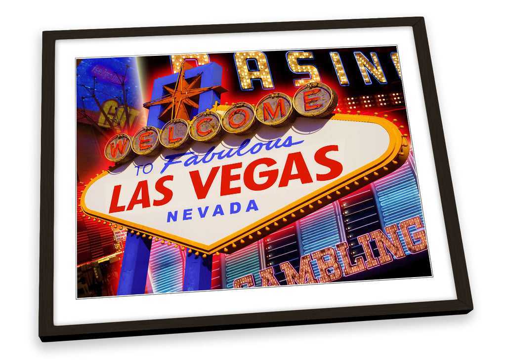Las Vegas Welcome Sign Framed