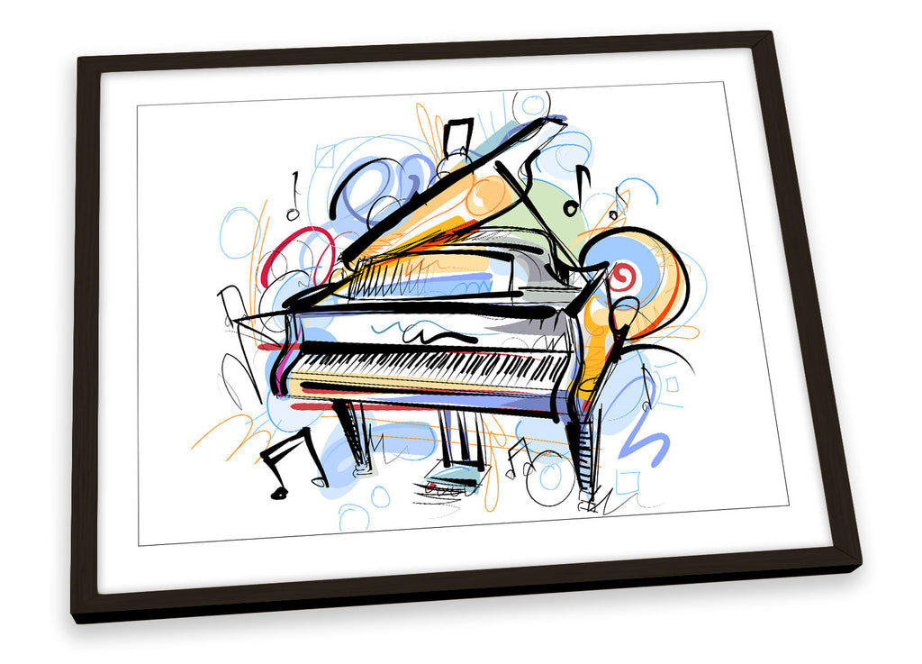 Piano Modern Music Framed
