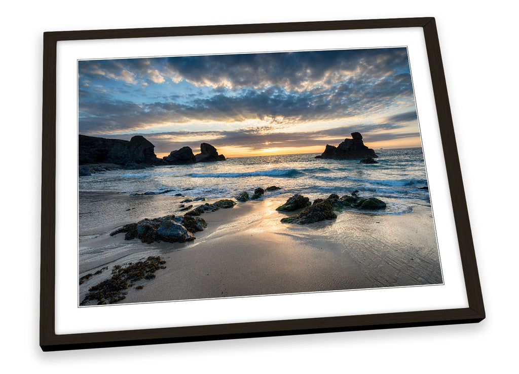 Porthcothan Beach Sunset Framed