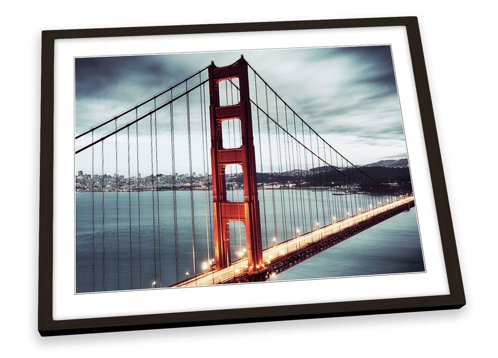 Golden Gate Bridge Blue Framed